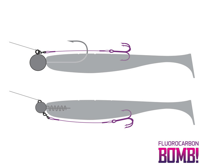 DELPHIN BOMB! Twisto RIGS Fluorocarbon 3ks #6 10cm