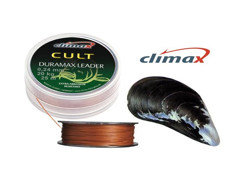 CLIMAX Šňůra proti škeblím Cult Duramax Leader 25m 0,24mm 20kg