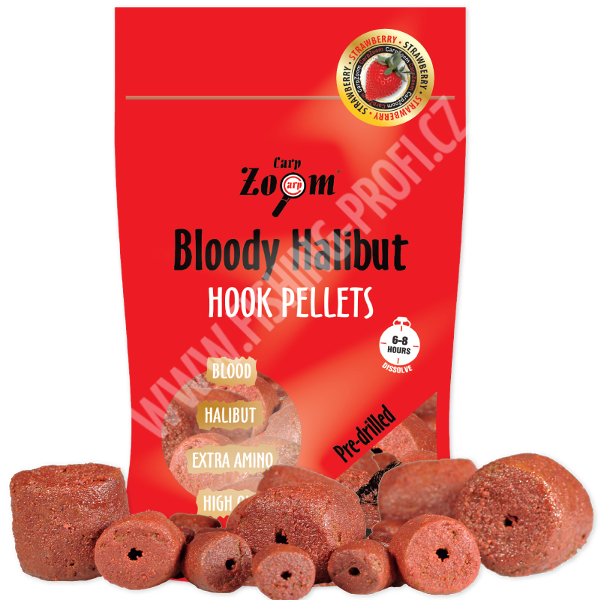 CARP ZOOM Pelety Strawberry Halibut Hooks Pellets 150gr. 20mm