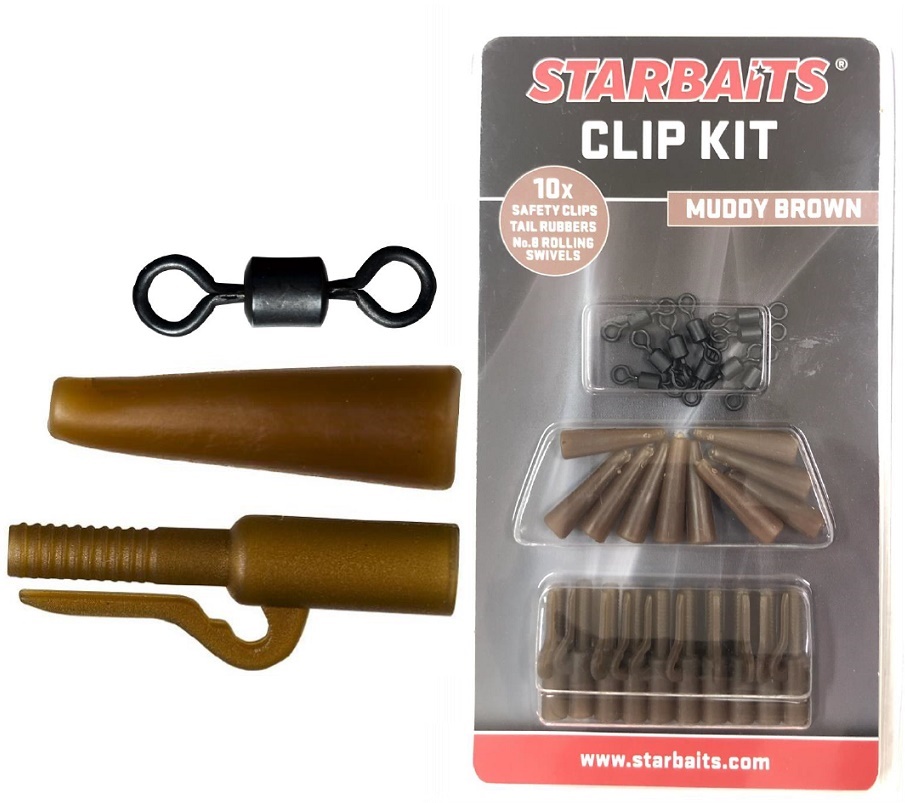 STARBAITS Závěs na olovo Clip Kit Set Muddy Brown