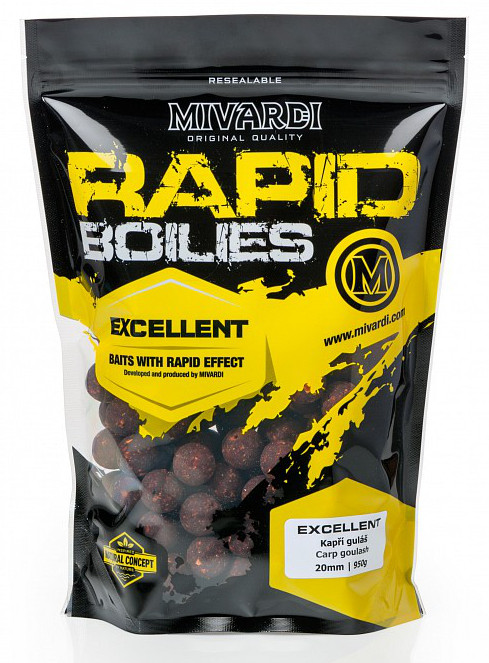 MIVARDI Boilies Rapid Excellent Kapří Guláš 250g 20mm
