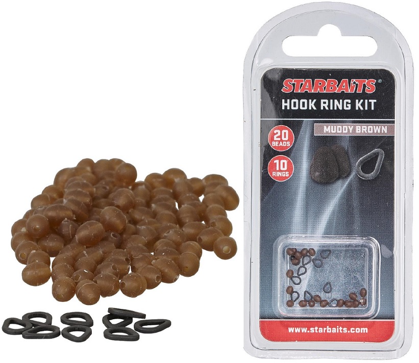 STARBAITS Hook Ring Kit hnědá (10 ks kroužek+20 ks zarážka)