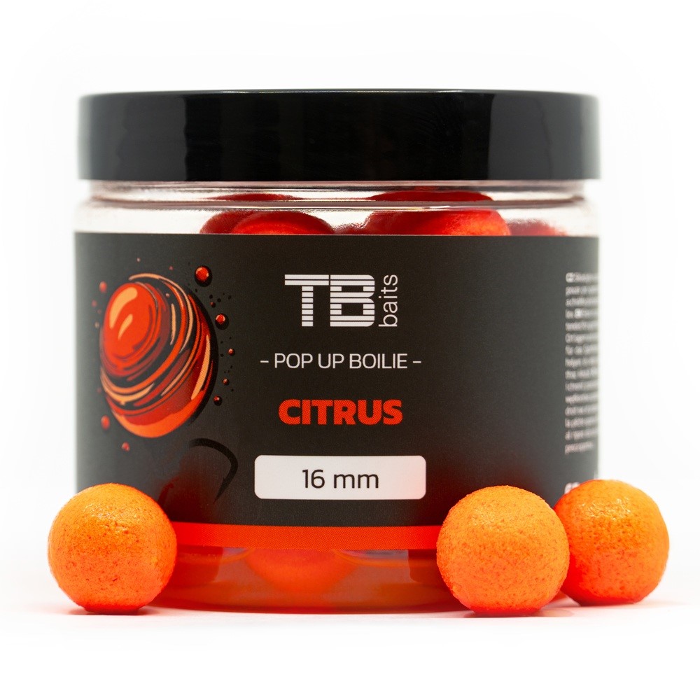 TB BAITS Plovoucí boilie Pop-Up Orange Citrus + NHDC 65g 12mm