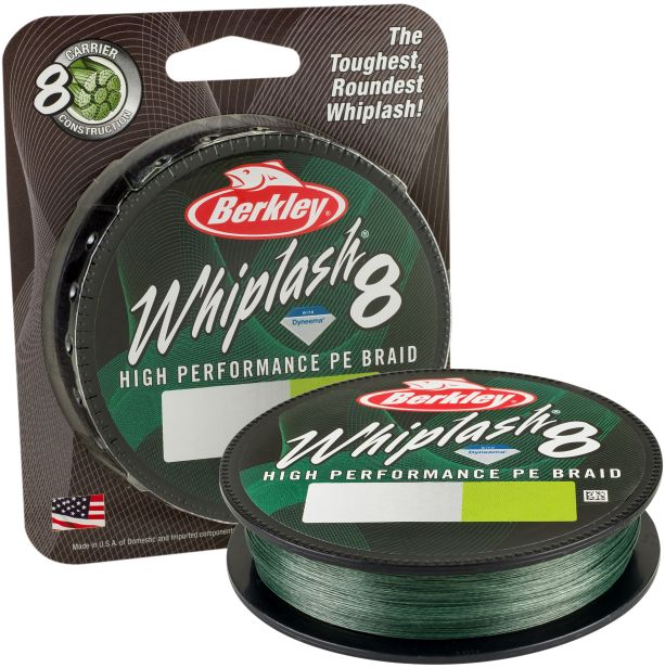 BERKLEY Šňůra Whiplash 8 Moss Green 150m 0,10mm 14,8kg