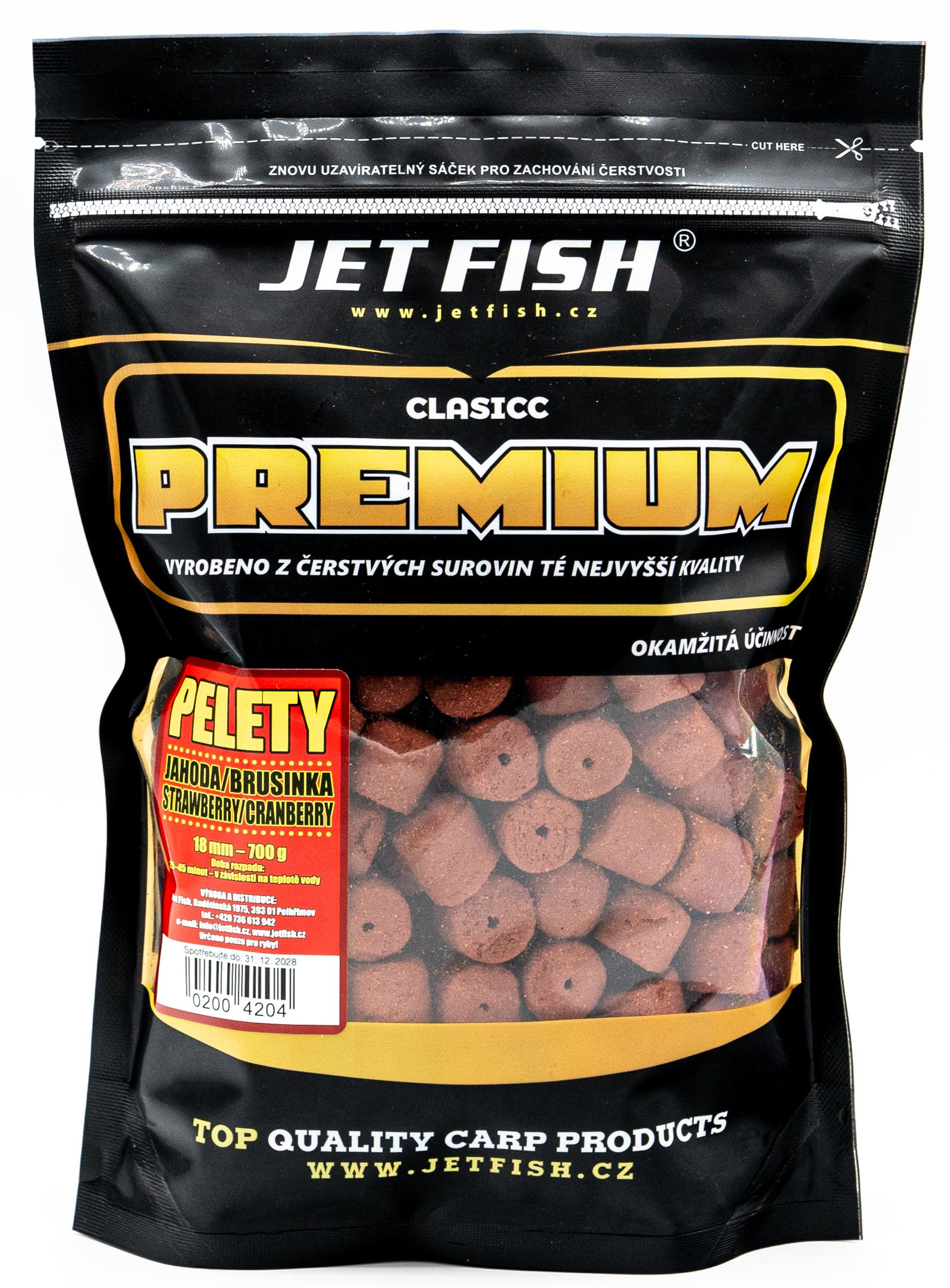 JET FISH Pelety Premium Clasicc Jahoda Brusinka 700g 18mm