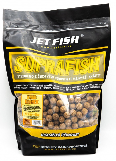JET FISH Boilie SupraFish Krab Česnek 4kg 20mm