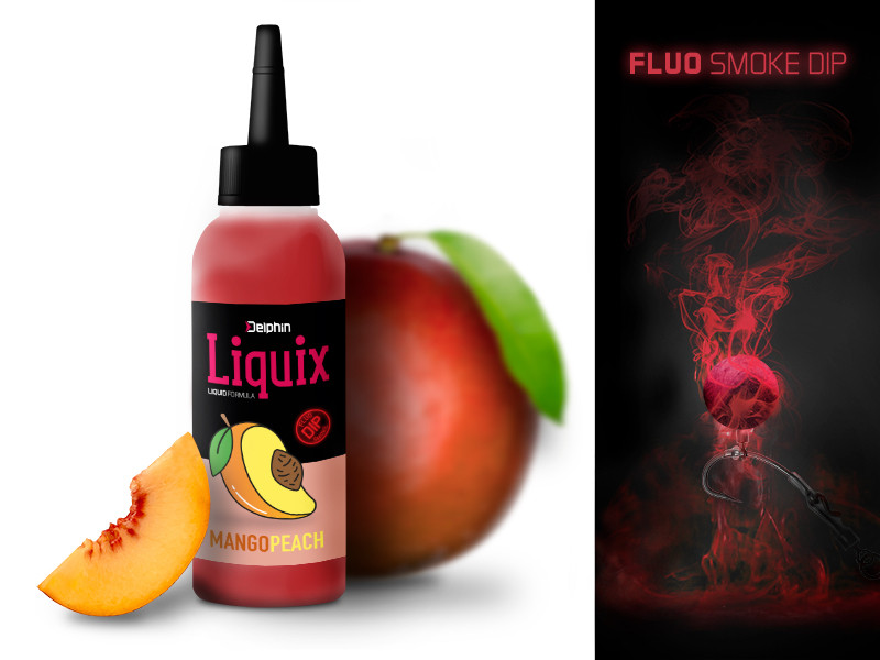 DELPHIN Fluo dip D SNAX LiquiX 100ml Mango - Broskev
