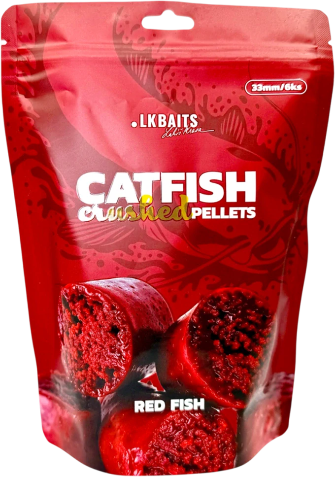 LK BAITS Catfish Pellet Crushed Red Fish 38mm 6ks