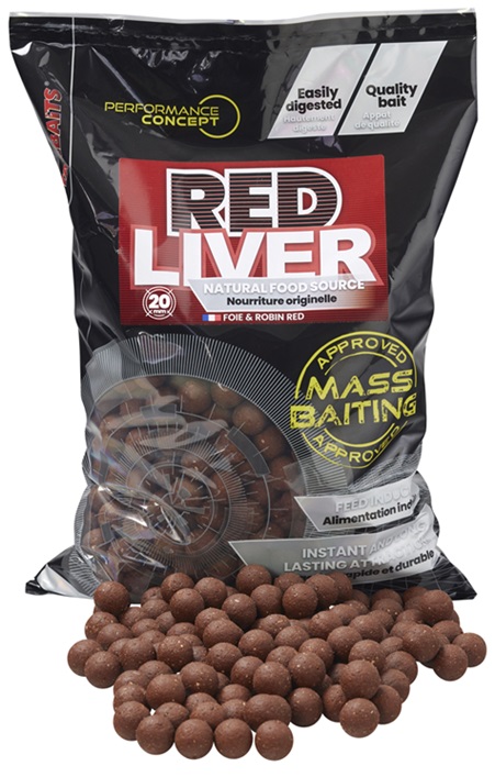STARBAITS Boilies Mass Baiting Boilies Red Liver 3kg 20mm