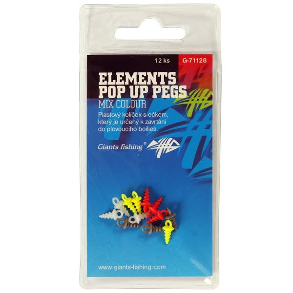 GIANTS FISHING Kolíček s očkem Elements Pop Up Pegs Mix Colour 12ks