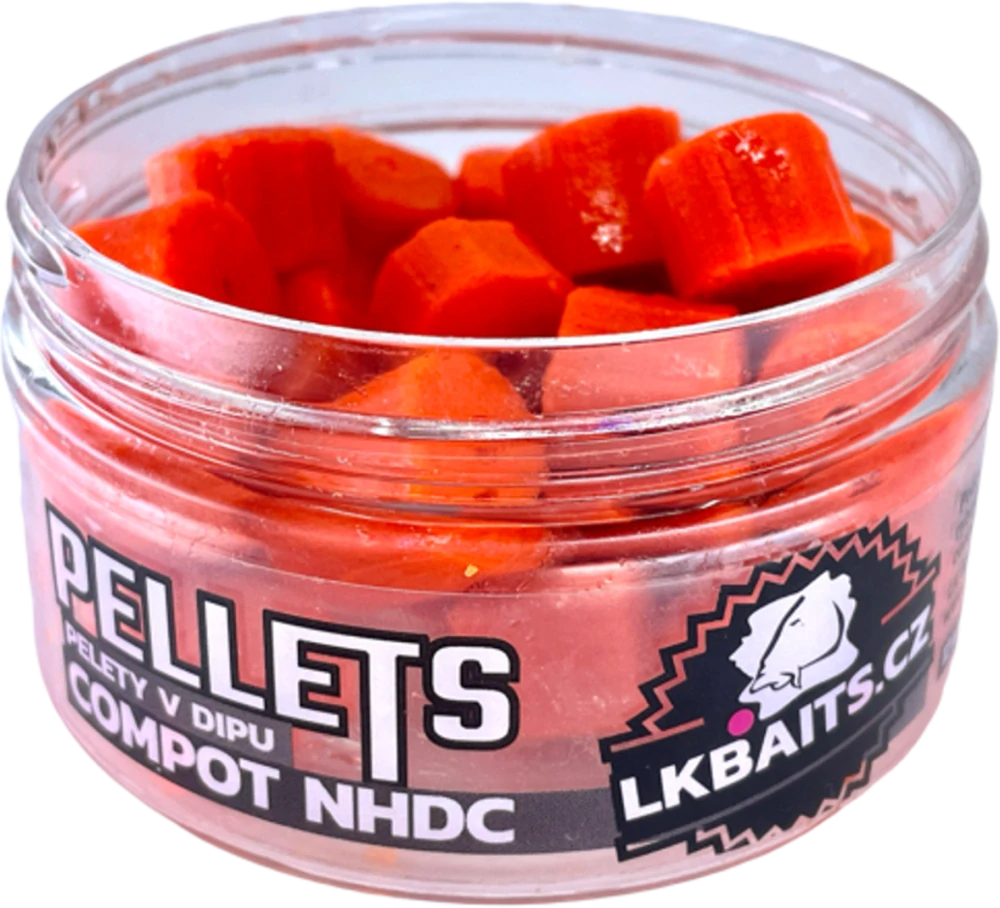 LK BAITS Pelety v dipu Compot NHDC 60g 12mm