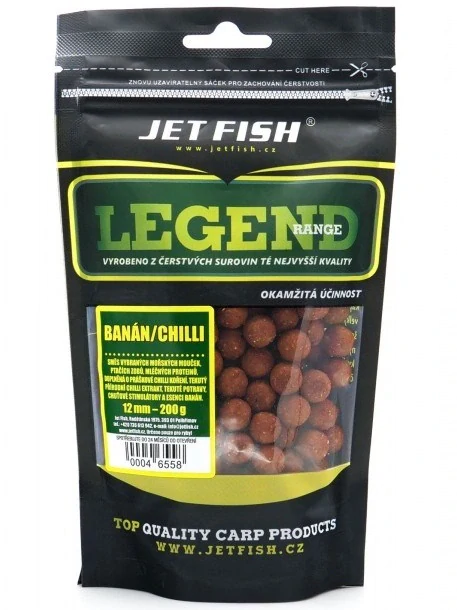JET FISH Boilie Legend Range Banán Chilli 250g 24mm
