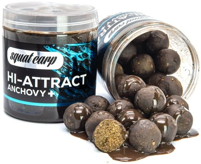 SQUAT CARP Boilies v dipu Hi-Attract Anchovy+ 20mm 220g