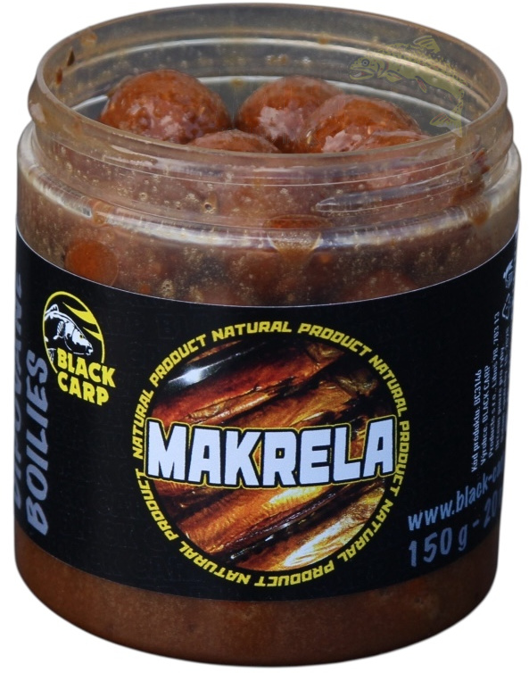 BLACK CARP Dipované boilies Makrela 150g 20mm