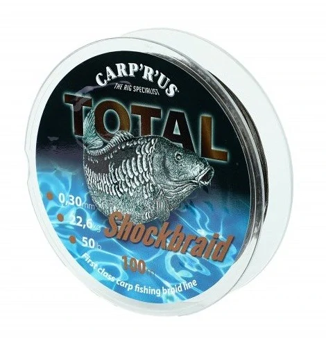 CARP´R´US Pletená šňůra Total Shockbraid 0,30mm 100m 13,61kg 30lb