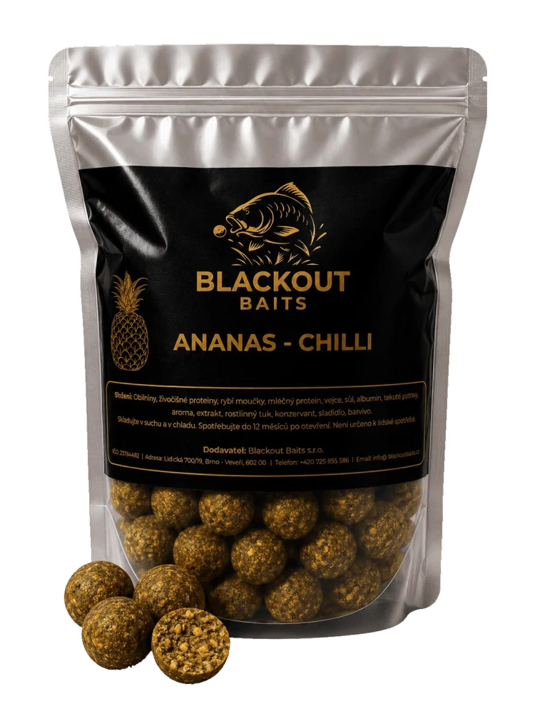 BLACKOUT BAITS Boilies Ananas Chilli 1kg 24mm