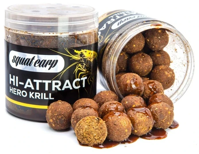 SQUAT CARP Boilies v dipu Hi-Attract Hero Krill 24mm 220g
