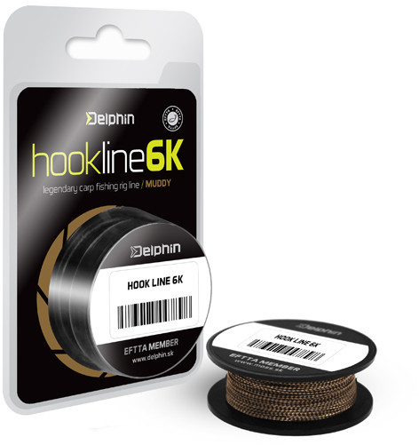 DELPHIN Návazová šňůrka HOOKLINE 6K 20m 35lbs muddy