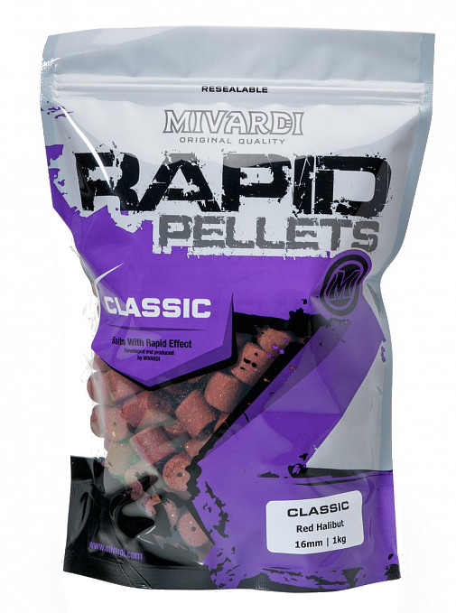 MIVARDI Pelety Rapid Classic Red Halibut 1kg 12mm