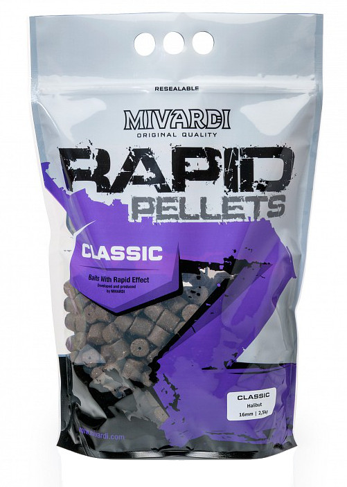 MIVARDI Pelety Rapid Classic Halibut 2,5kg 12mm