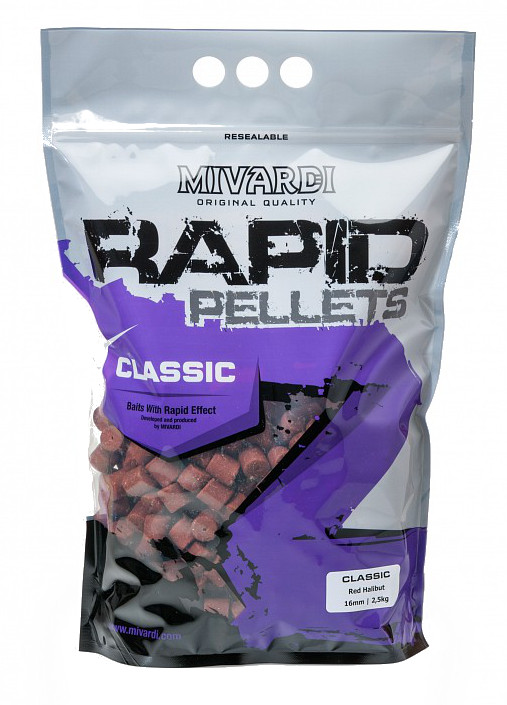MIVARDI Pelety Rapid Classic Red Halibut 2,5kg 20mm