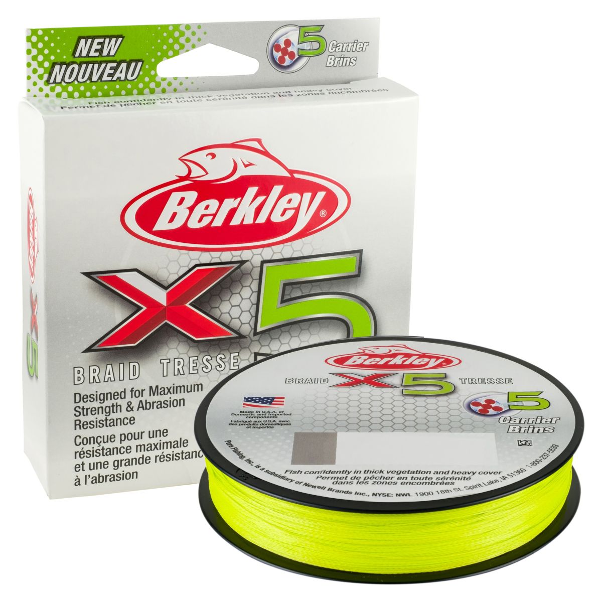 BERKLEY Šňůra X5 Flame Green 150m 0,10mm