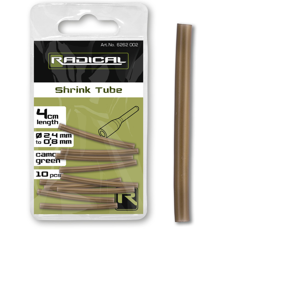 RADICAL Smršťovací hadička Shrink Tube Camo Green 10ks Ø2,4mm