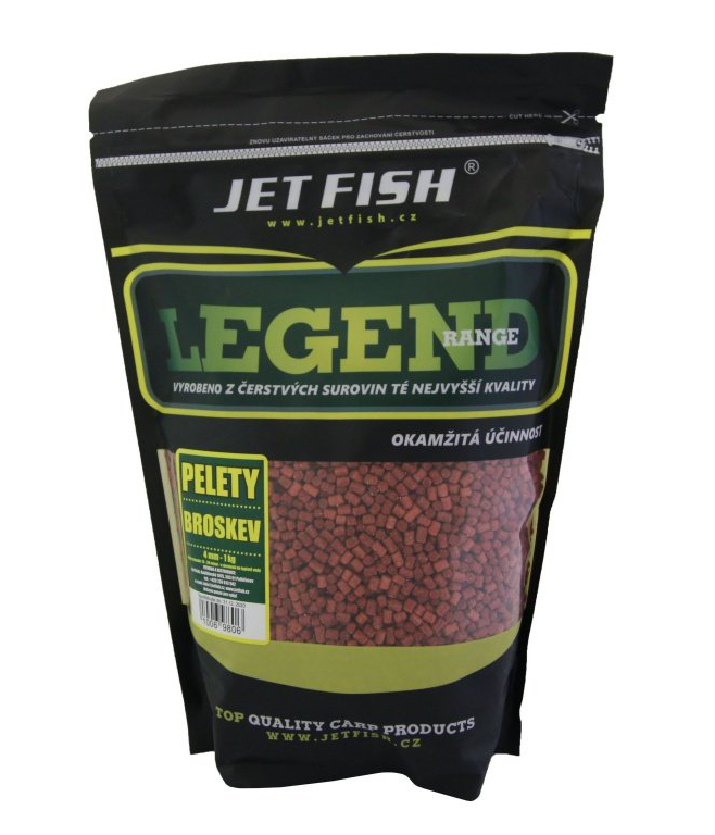 JET FISH Pelety Legend Range Broskev 1kg 4mm