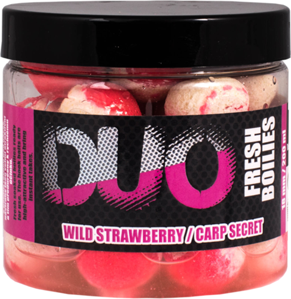 LK BAITS Boilies DUO X-Tra Fresh Wild Strawberry & Carp Secret 200ml 18mm