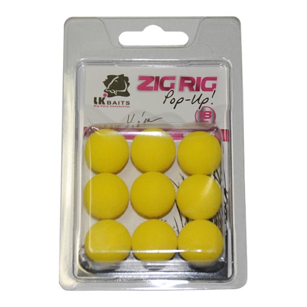 LK BAITS Pěnové plovoucí boilies Zig Rig Pop-up 20mm Yellow