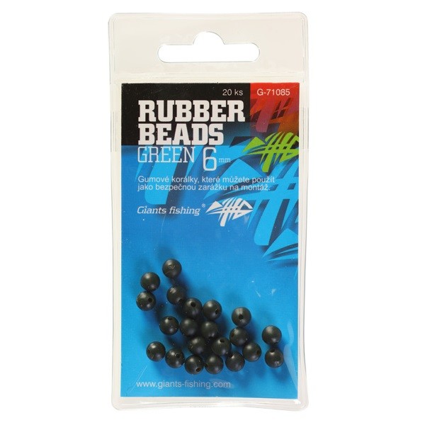GIANTS FISHING Gumové kuličky Rubber Beads Green 6mm 20ks