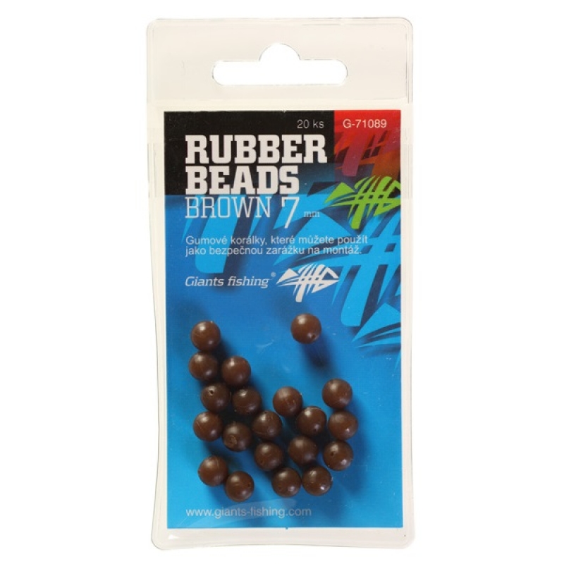 GIANTS FISHING Gumové kuličky Rubber Beads Brown 6mm 20ks