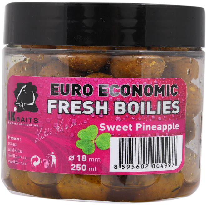 LK BAITS Fresh Boilies Economic G8 Pineapple 250ml 18mm