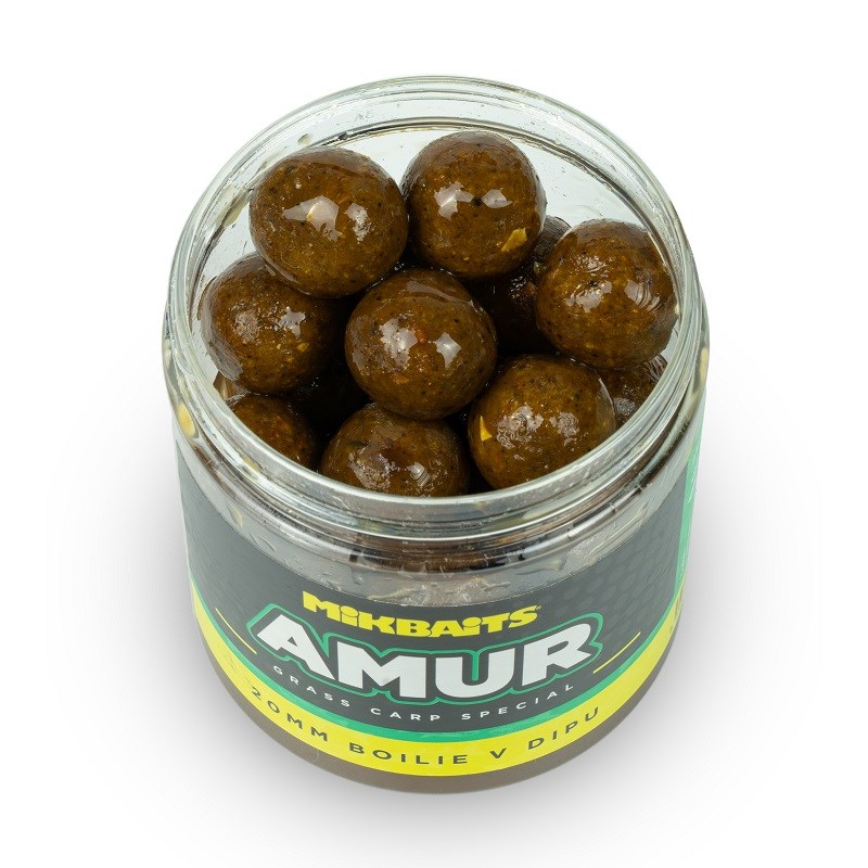 MIKBAITS Boilie v dipu Amur Range 250ml 16mm