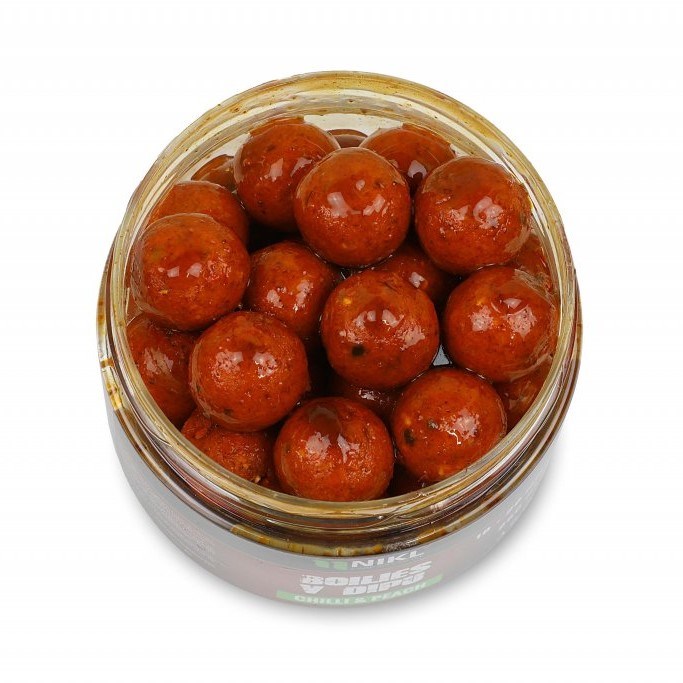 NIKL Boilies v dipu Chilli & Peach 250g 24mm