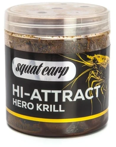 SQUAT CARP Boilies v dipu Hi-Attract Hero Krill 20mm 220g