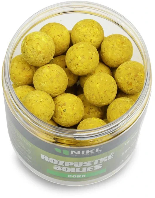 NIKL Rozpustné boilies Corn 250ml 18mm