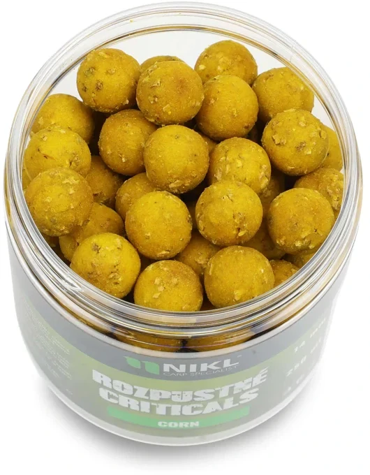 NIKL Rozpustné Criticals boilie Corn 250ml 14mm
