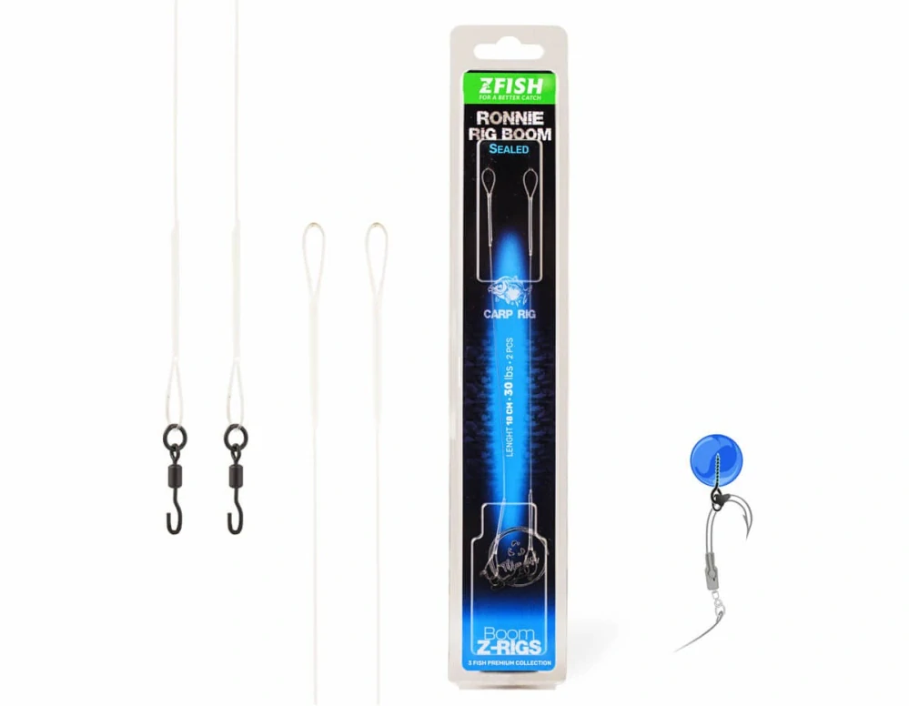 ZFISH Zatavený Návazec Ronnie Rig Boom 18cm 30lbs