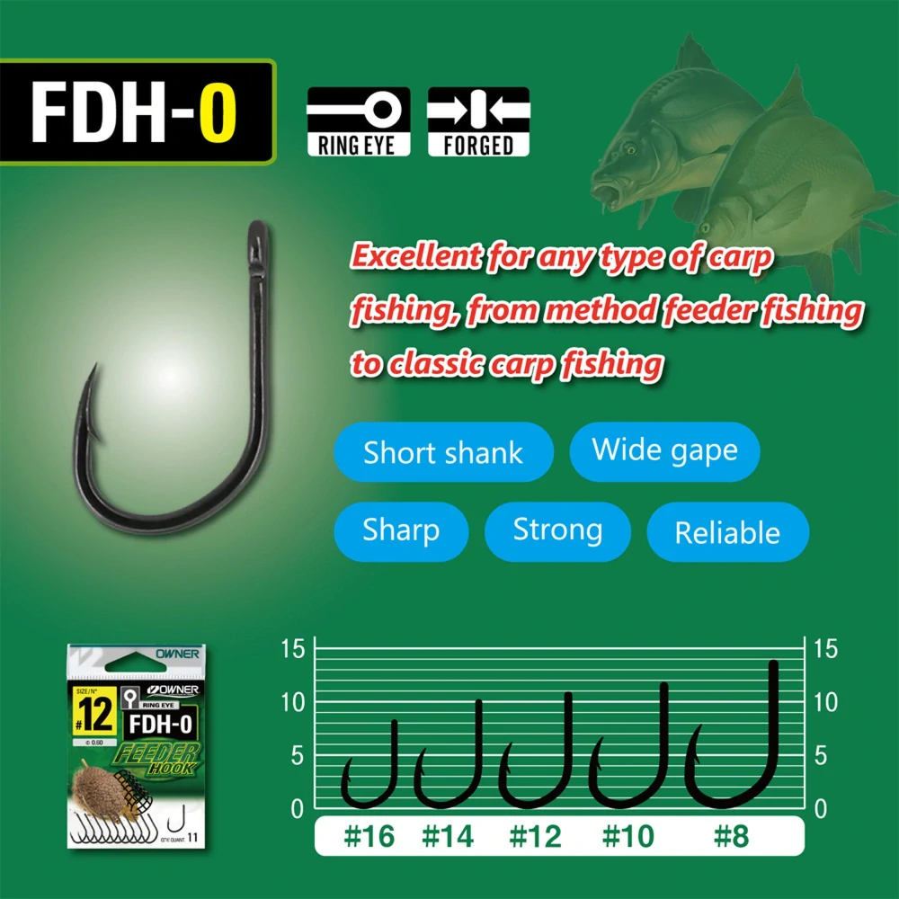 OWNER Háčky s očkem Feeder Hook FDH-0 #16