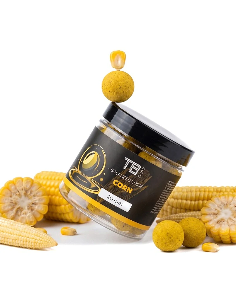 TB Baits Vyvážené Boilie Balanced + Atraktor Corn 100g 24mm