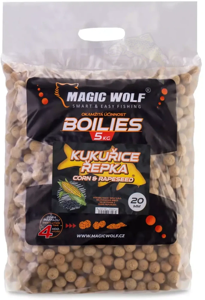 MAGIC WOLF Boilies Kukuřice Řepka 5kg 24mm