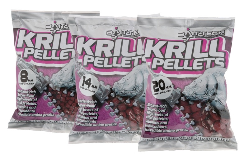 BAIT-TECH Pelety Krill Pre-Drilled 900g 20mm s dírou