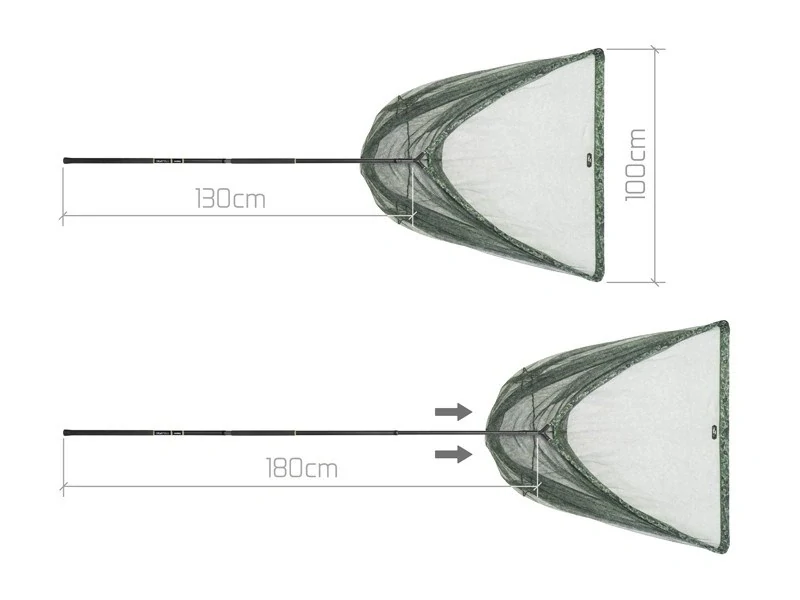 DELPHIN Podběrák TeleFix C2G 100x100cm 1,8m 2díly