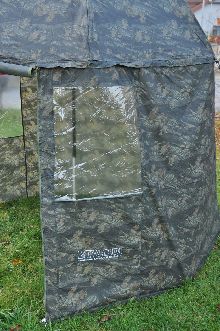 MIVARDI Deštník s bočnicí kompletně zakrytý PVC Camou 250cm