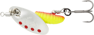 SAVAGE GEAR Třpytka Grub Spinner Silver Red Yellow #1 3,8g