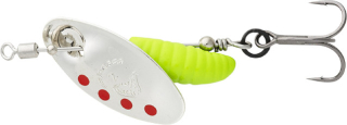 SAVAGE GEAR Třpytka Grub Spinner Silver Red Lime #1 3,8g