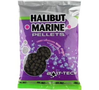 BAIT-TECH Pelety Halibut Marine 900g 20mm s dírou