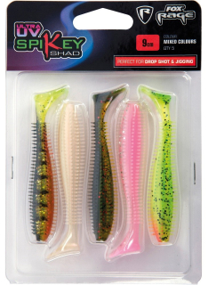 FOX RAGE Sada gumových nástrah UV Spikey Shad 5ks 12cm