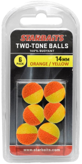STARBAITS Pěnové kuličky Two Tones Balls Orange Yellow 6pcs 14mm